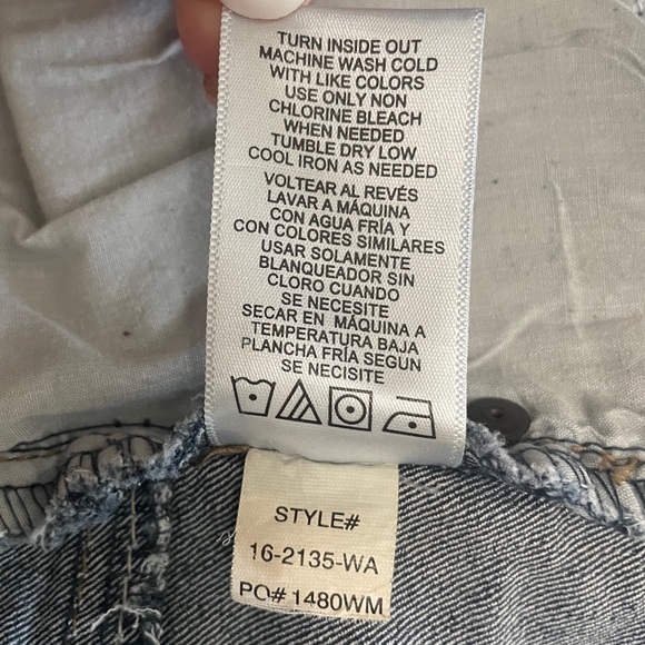 Jordache Blue Skinny Jeans, Mid-Rise, Rhinestones, Embroidered, Pockets - Picture 6 of 10